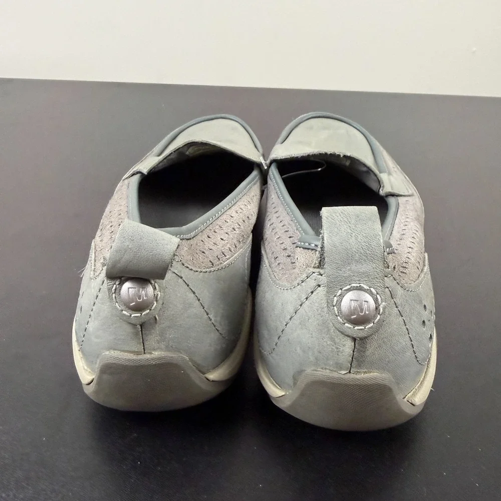 Merrell Wild Dove Flats Women's Sz 7 Gray Leather Comfort Casual Slip On Shoes